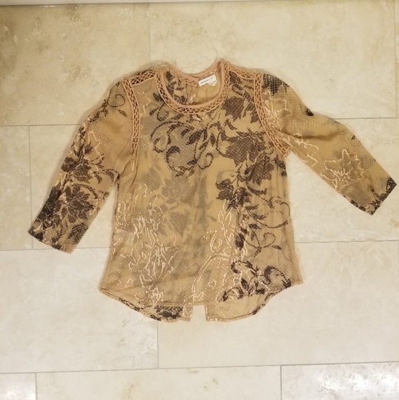 Meadow Rue Anthropologie Chiffon Blouse, Size XS - Picture 2 of 6